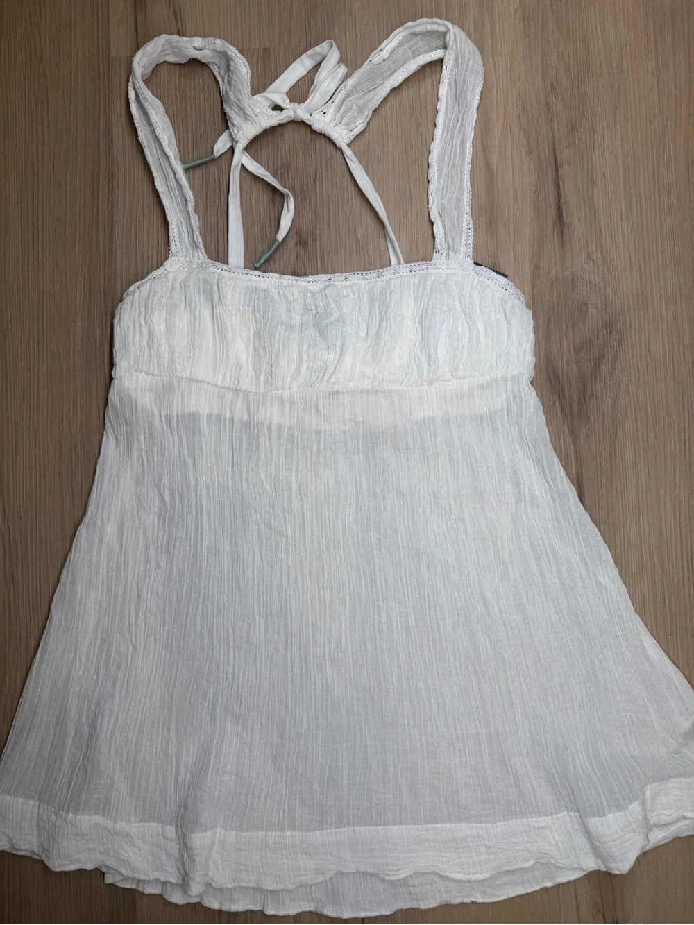 Free People White Cotton Gauze Camisole Slip
